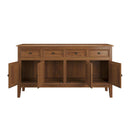 Conjunto Cristaleira Luis XV Alta com Balcão 4 P e 4 G de madeira maciça e MDF