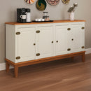 Conjunto Cristaleira 2 P e 1 G com Balcão 4 P de madeira maciça e MDF