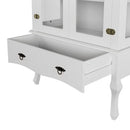 Conjunto Cristaleira Luis XV Alta com Balcão 4 P e 4 G de madeira maciça e MDF