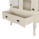 Conjunto Cristaleira Luis XV Alta com Balcão 4 P e 4 G de madeira maciça e MDF
