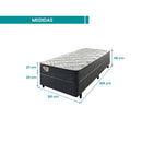 Cama Box com Colchão Solteiro Ecoflex Adapto - 88x188x48cm