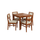 Conjunto Sala de Jantar Com Mesa e 4 Cadeiras Madeira Maciça Viena