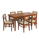 Conjunto Sala de Jantar Com Mesa e 6 Cadeiras Madeira Maciça Viena