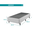 Base Para Cama Box Solteiro Ecoflex Prata - 88x188x25cm