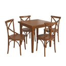 Conjunto sala de jantar com mesa e 4 cadeiras X em Madeira Maciça
