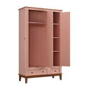 Guarda-Roupa Rústico 3 Portas e 2 Gavetas - Madeira Maciça e MDF