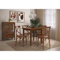Conjunto sala de jantar com mesa e 4 cadeiras X em Madeira Maciça