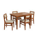 Conjunto Sala de Jantar Com Mesa e 4 Cadeiras Madeira Maciça Viena
