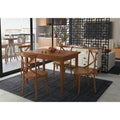 Conjunto sala de jantar com mesa e 4 cadeiras X em Madeira Maciça