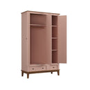 Guarda-Roupa Rústico 3 Portas e 2 Gavetas - Madeira Maciça e MDF