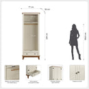 Guarda-Roupa Rústico 2 Portas e 1 Gavetas - Madeira Maciça e MDF
