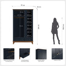 Guarda-Roupa Rústico 3 Portas e 2 Gavetas - Madeira Maciça e MDF