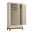 Guarda-Roupa Rústico 3 Portas e 2 Gavetas - Madeira Maciça e MDF