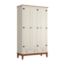 Guarda-Roupa Rústico 3 Portas e 2 Gavetas - Madeira Maciça e MDF