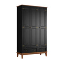 Guarda-Roupa Rústico 3 Portas e 2 Gavetas - Madeira Maciça e MDF