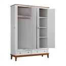 Guarda-Roupa Rústico 4 Portas e 2 Gavetas - Madeira Maciça e MDF