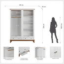 Guarda-Roupa Rústico 4 Portas e 2 Gavetas - Madeira Maciça e MDF