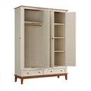 Guarda-Roupa Rústico 4 Portas e 2 Gavetas - Madeira Maciça e MDF