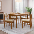 Conjunto Sala de Jantar Com Mesa e 4 Cadeiras Madeira Maciça Viena