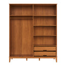 Guarda-Roupa 4 Portas e 2 Gavetas - Madeira Maciça
