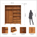 Guarda-Roupa 4 Portas e 2 Gavetas - Madeira Maciça