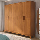 Guarda-Roupa 5 Portas e 2 Gavetas - Madeira Maciça