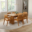 Conjunto Sala de Jantar Com Mesa e 6 Cadeiras Madeira Maciça Rose - 160 x 90cm