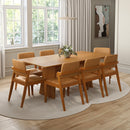 Conjunto Sala de Jantar Com Mesa e 8 Cadeiras Madeira Maciça Rose - 200 x 100cm