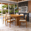 Conjunto Sala de Jantar Com Mesa e 6 Cadeiras Madeira Maciça Rose - 160 x 90cm