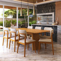 Conjunto Sala de Jantar Com Mesa e 8 Cadeiras Madeira Maciça Rose - 200 x 100cm