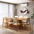 Conjunto Sala de Jantar Com Mesa e 8 Cadeiras Madeira Maciça Rose - 200 x 100cm